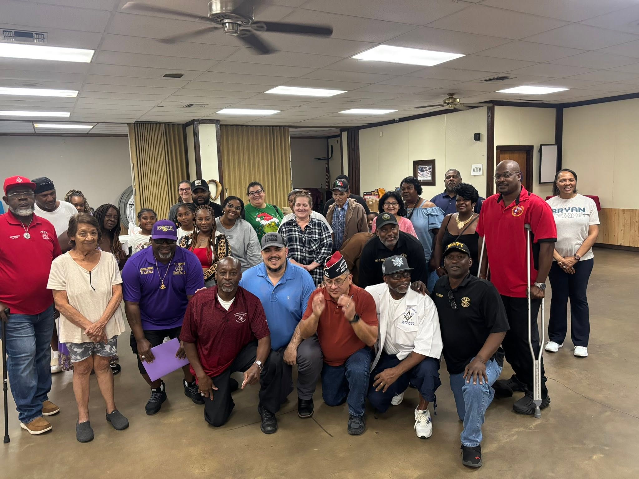 Peter Michelena with Brazos County residents and community volunteers