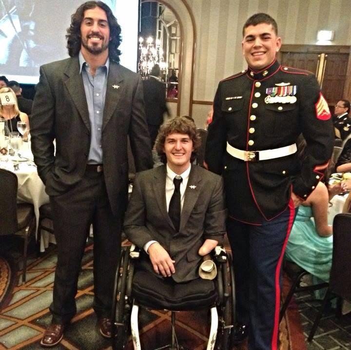 Peter Michelena with fellow veterans including his best friend Todd Love